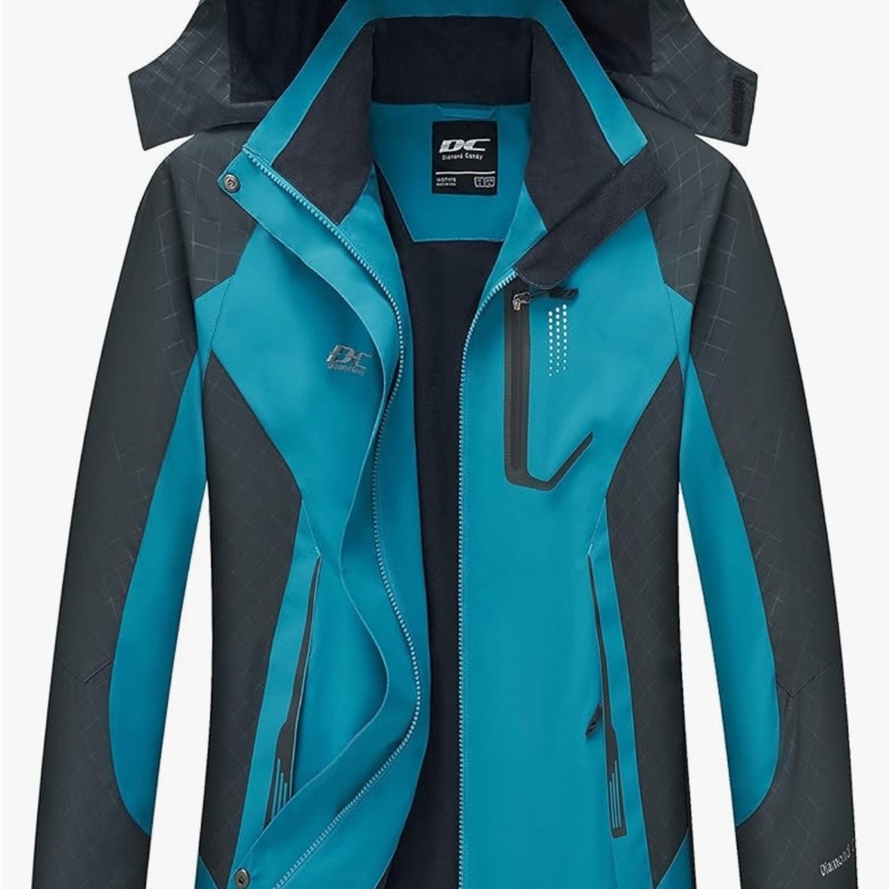 Diamond Candy Waterproof Rain Jacket with Hood Lightweight Outdoors Raincoat S